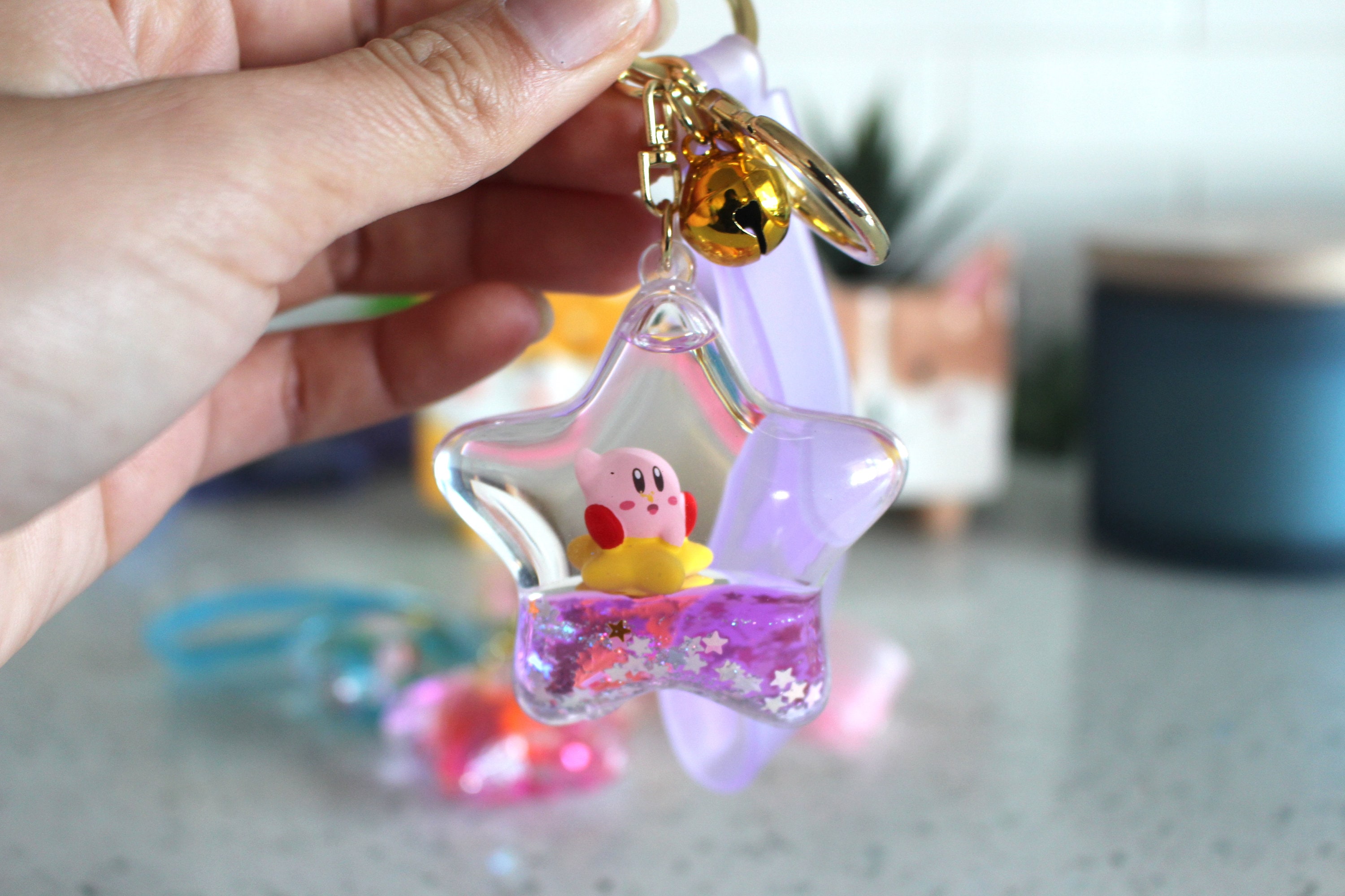 Kawaii Dream Star Quicksand Keychain ,bubble Tea Liquid Keychain, Cute ...