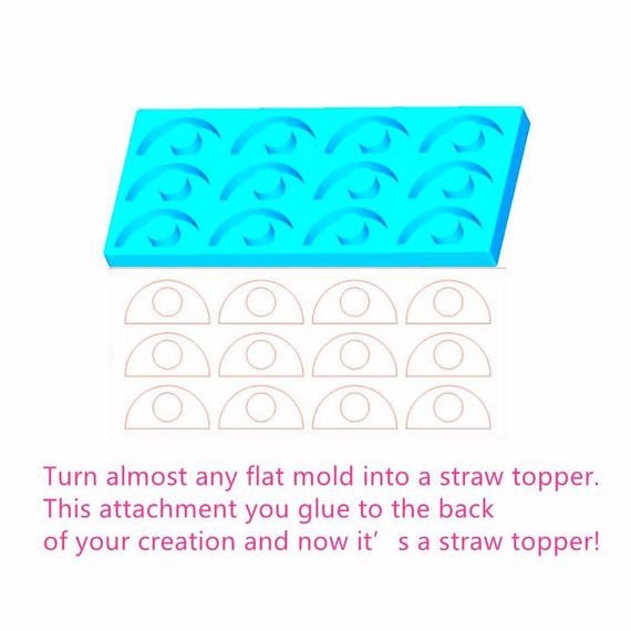 Straw Topper Attachment Mold / Uv Resin Safe / Epoxy Resin Etsy