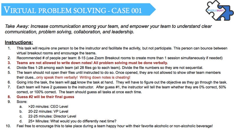 Virtual Exercise to Grow Your Team's Communication - Case 001 | 25 Min ...