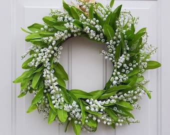 Lily Of The Valley Wreath, Spring Wreath, Summer Wreath, Front Door Wreath, Everyday Wreath, All Year Round Wreath, Farm House Wreath