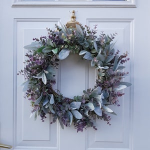 Lambs Ear & Eucalyptus Wreath, Year Round Wreath, Indoor Wreath, Farmhouse Wreath, Greenery Wreath, Door Wreath, Handmade Wreath image 1