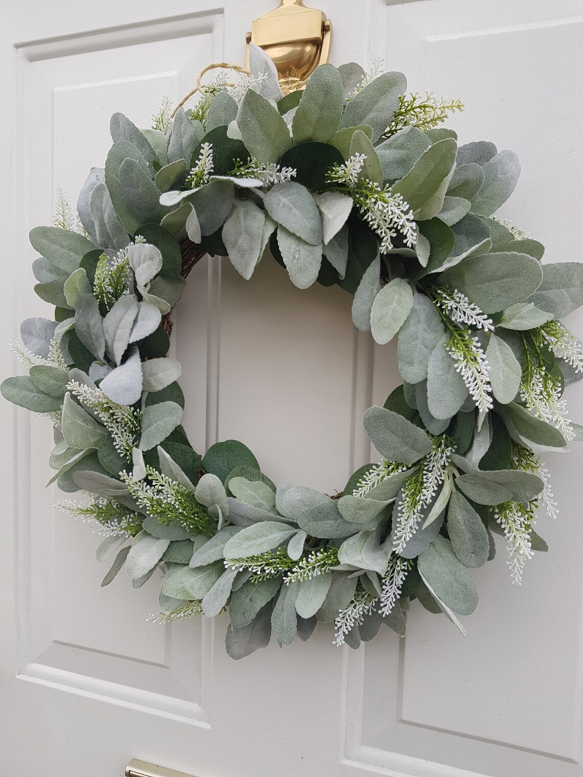 Lambs Ear & Eucalyptus Wreath Year Round Wreath Indoor Etsy