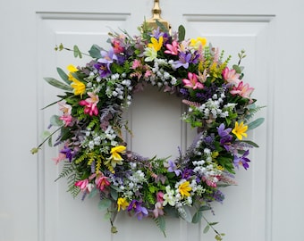 Wild Flower Wreath for Front Door