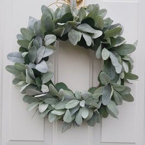 Lambs Ear & Eucalyptus Wreath, Year Round Wreath, Indoor Wreath, Farmhouse Wreath, Greenery Wreath, Door Wreath, Handmade Wreath