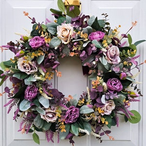 Summer Floral Wreath, Wreath For Front Door, Artificial Wreath