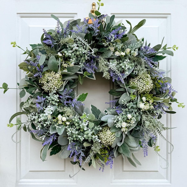 Artificial Greenery Wreath for Front Door