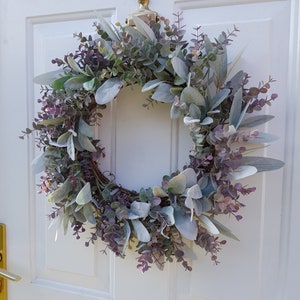 Lambs Ear & Eucalyptus Wreath, Year Round Wreath, Indoor Wreath, Farmhouse Wreath, Greenery Wreath, Door Wreath, Handmade Wreath image 5