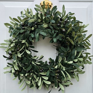 Artificial Olive Wreath for Front Door, Year Round Wreath, Olive Branch Wreath. Wreath for Farmhouse, Greenery Wreath, Olive Branch Wreath