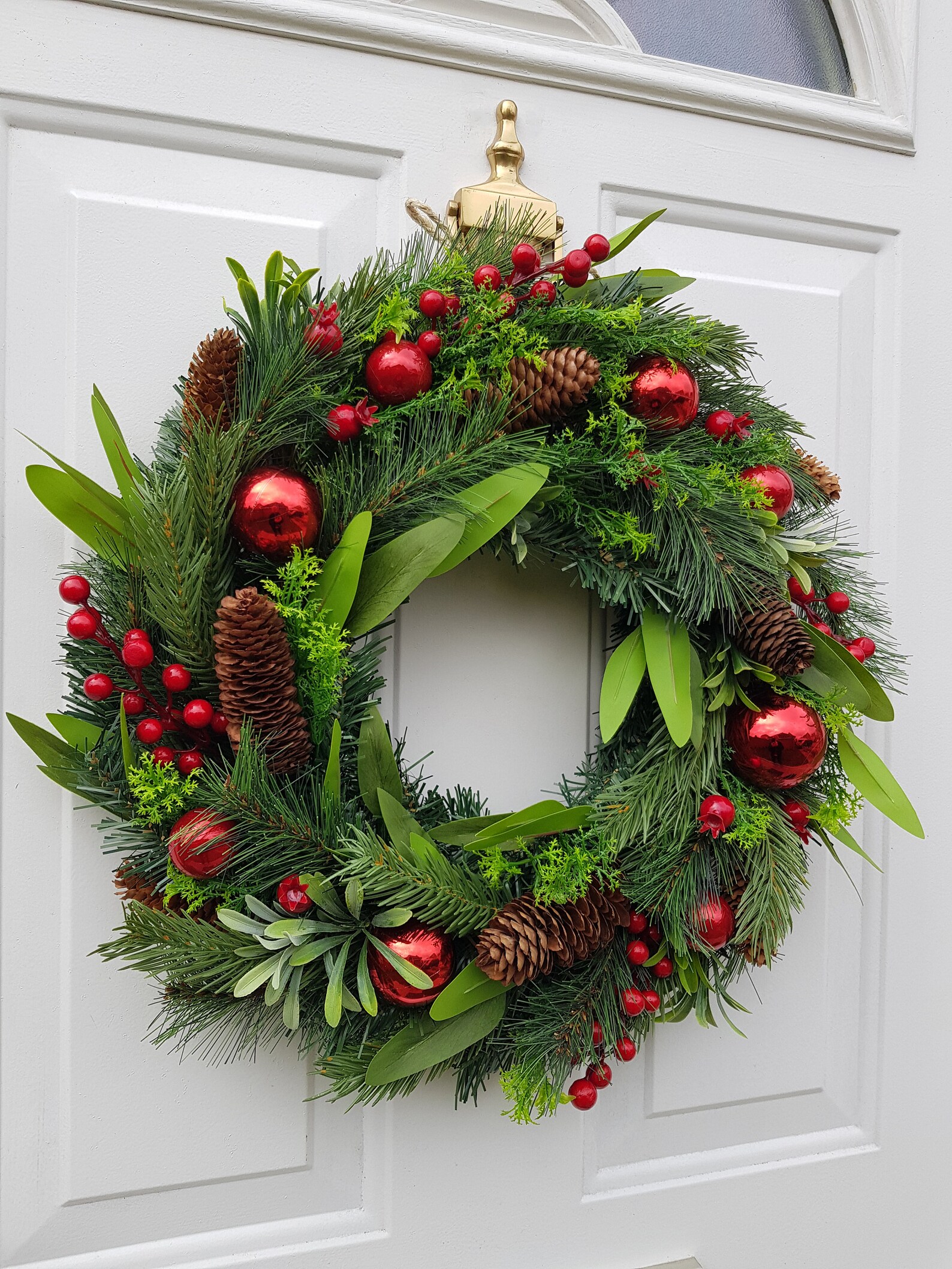 Christmas Wreath for Front Door With Artificial Red Winter - Etsy