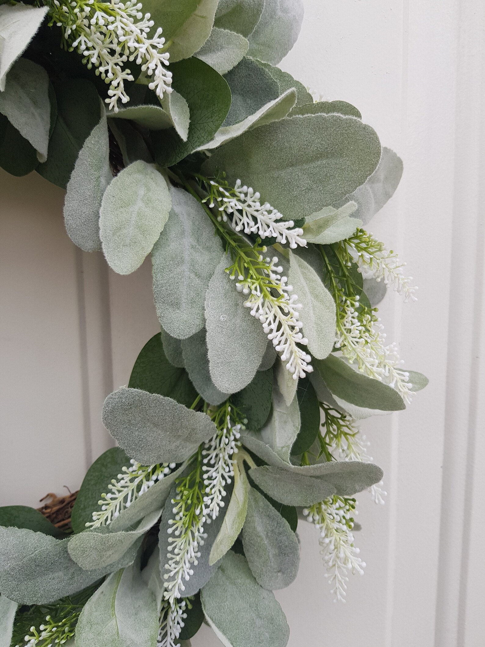 Lambs Ear & Eucalyptus Wreath Year Round Wreath Indoor Etsy