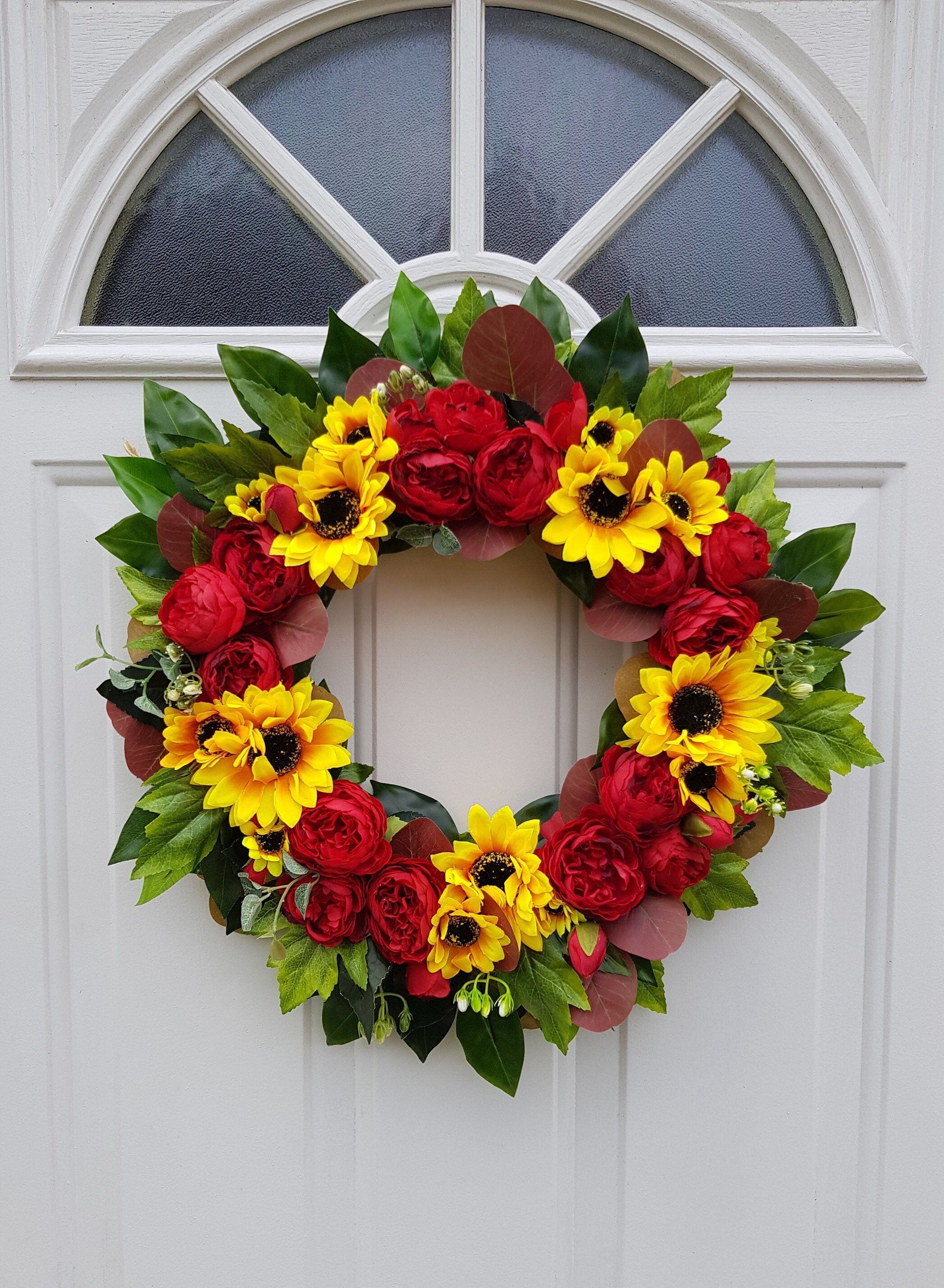 Handmade Decorative Wreath Door Wreath Artificial Floral Etsy