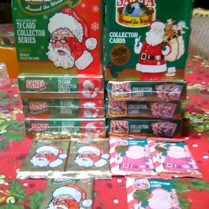 Christmas Santa Trading Card Lot OF 6 Wax Packs NEW