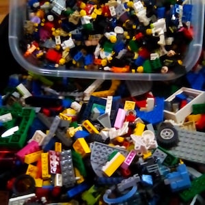 LEGO BULK BUNDLE Lot of 10 Genuine Lego Minifigures and 2 Pounds of Genuine Lego Pieces Great Condition Used