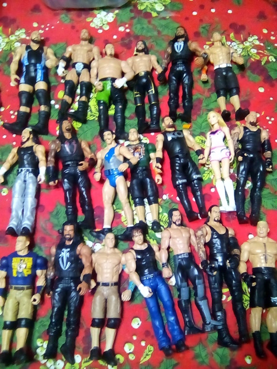 WWE WWF Wrestling Figura de acción Lote de 3, Repito, 3 Mattel