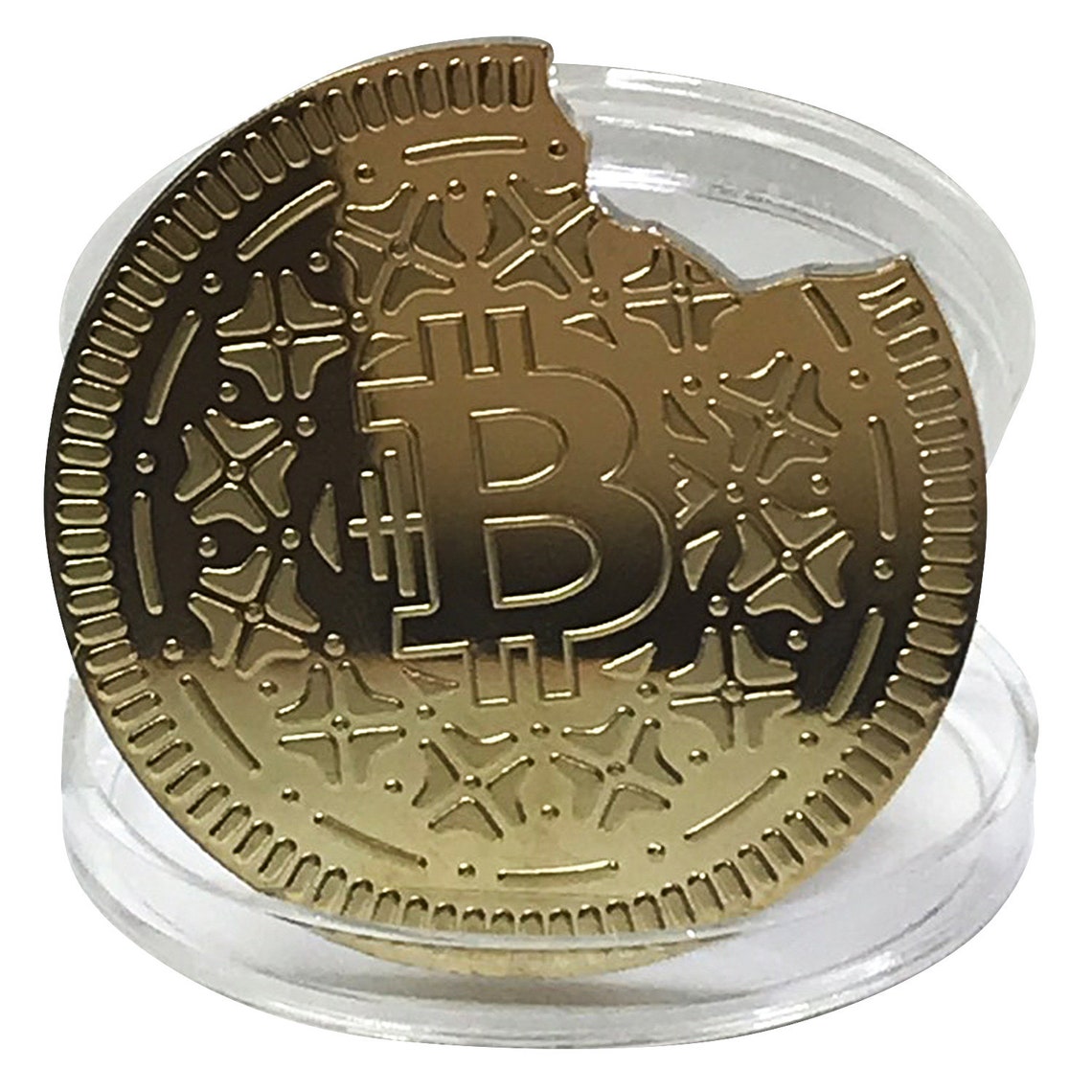 Golden Bitcoin Commemorative Collectors Coin Souvenir Gift