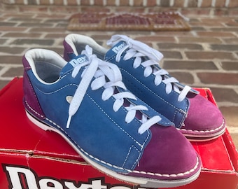 Vintage Dexter SST 5 blue purple retro Laceup low top bowling shoes women’s 8