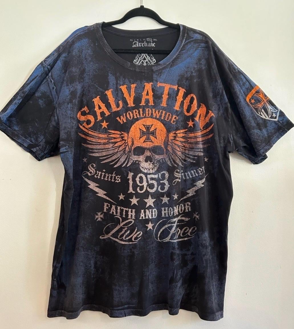 Polera Affliction Archaic Original - Death Mary | Cuotas Sin Interés