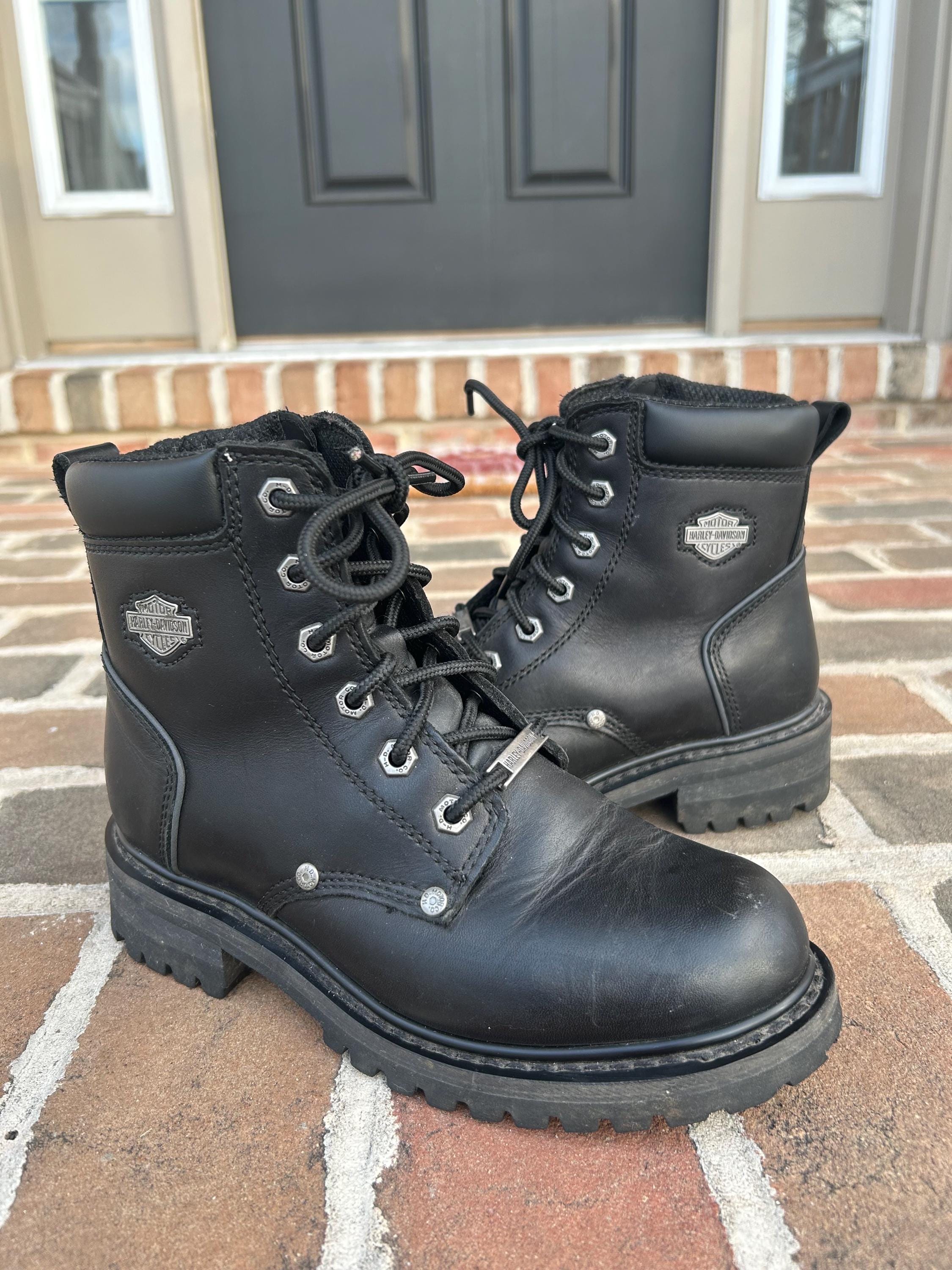 Vintage Harley Davidson Boots Mens 9.5 D Biker Made In USA NWT 80s Vintage Harley Davidson Motorcycle Engineer Leather  main image 3