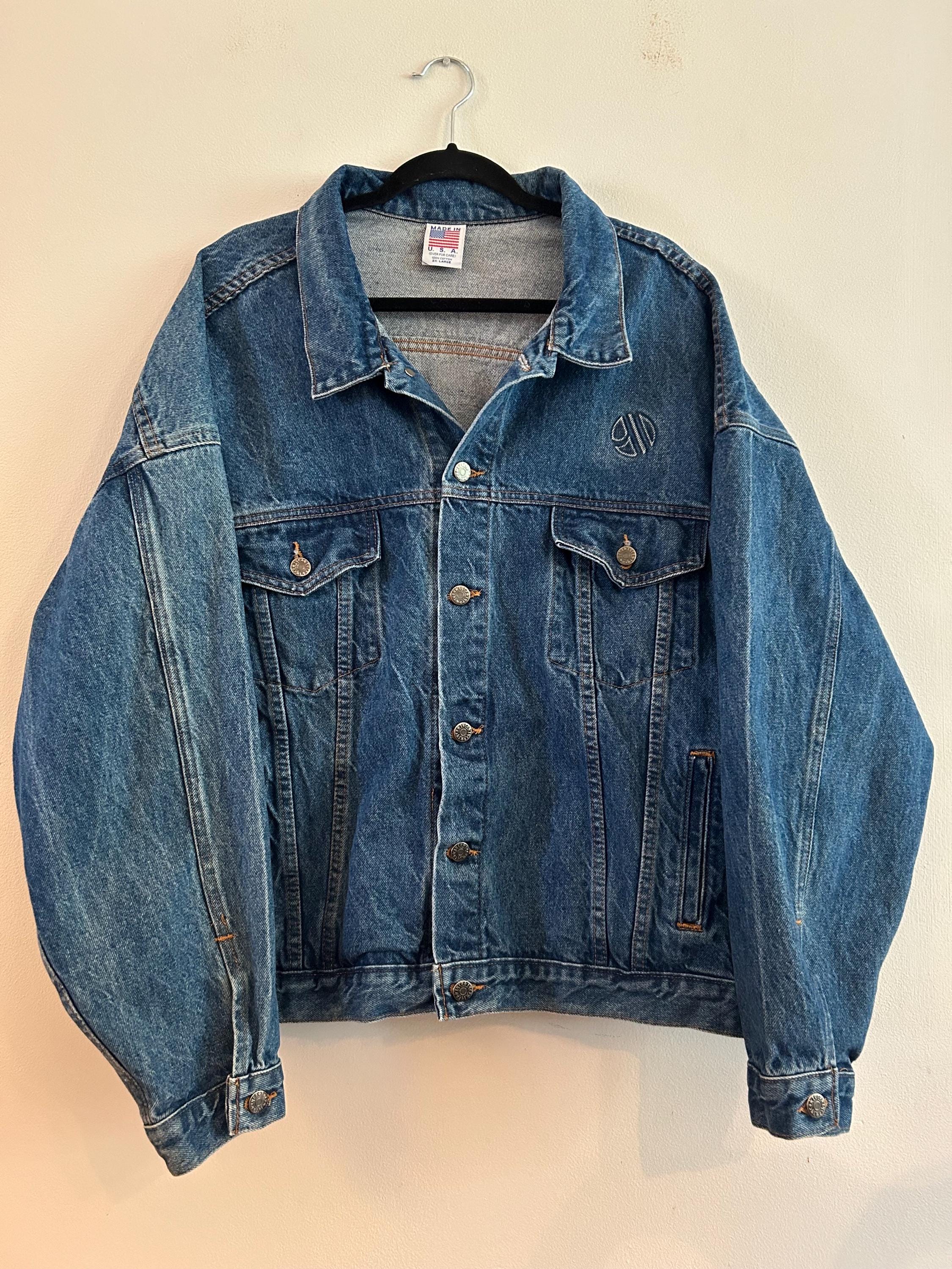 Vintage 80s 90s Trucker Stone Wash Denim Jacket Small C.S.