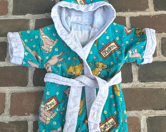 Vintage 1990s Disney The Lion King character hooded terry cloth robe swim coverup 18 24 months 2T