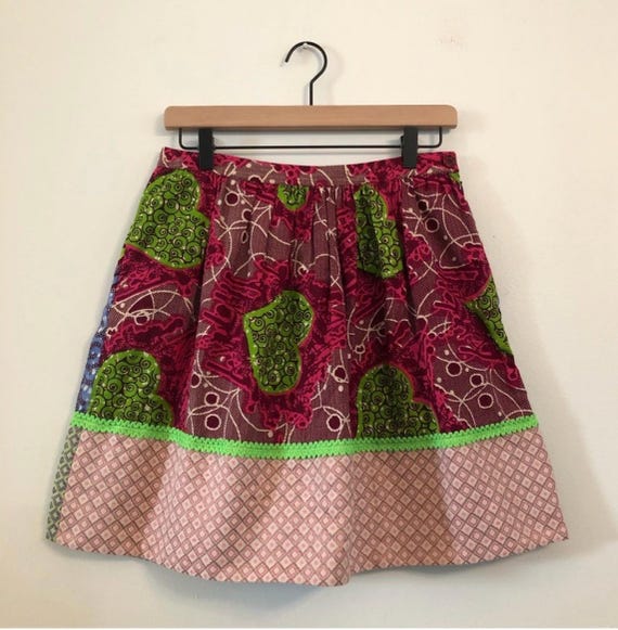 Moschino Cheap and Chic, Vintage Moschino Cheap and Chic batik and brocade multicolor boho folklore wearable art skirt 6