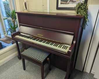 Welmar Model 125 upright piano in ' Cordoba ' Red