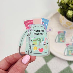 看護学生用バックパックステッカー、看護学生用品、未来の看護師ステッカー、かわいい看護師ステッカー、防水ステッカー