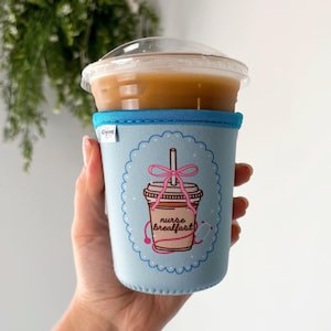 Nurse Breakfast Coffee Sleeve, Cute Nurse Iced Coffee Cozie, Coffee Lover Drink Cover, Insulated Iced Drink Sleeve, Cute Nurse Drink Sleeve