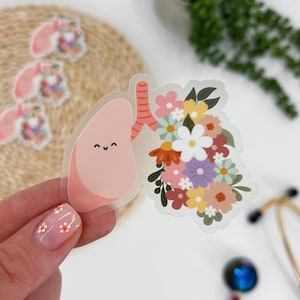 Bloemen longsticker, sticker ademhalingswegen, sticker verpleegkundige, sticker bloemenorgel, sticker ademhalingstherapeut, sticker anatomische long