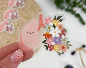 Floral Lung Sticker, Respiratory Sticker, Nurse Sticker, Floral Organ Sticker, Respiratory Therapist Sticker, Anatomical Lung Sticker