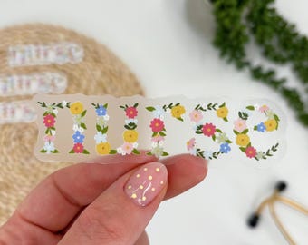 Floral Nurse Sticker, Clear Nurse Sticker, Pretty Floral Nursing Sticker, Daisy Nurse Sticker, Nursing Student Sticker, Nurse Gift Sticker