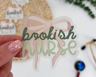 Bookish Nurse Sticker, Ribbon Nurse Sticker, Nurse Kindle Sticker, Nurses Who Read Sticker, Nurse Bookworm Sticker, Reading Nurse Sticker