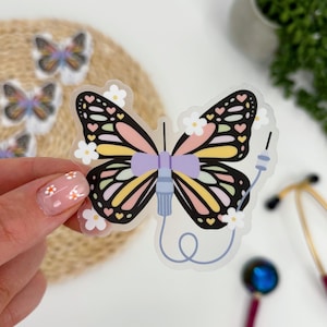 Butterfly IV Sticker, Intravenous Sticker, Infusion Nurse Sticker, Phlebotomy Sticker, Lab Tech Sticker, Medical Sticker, Nurse Sticker