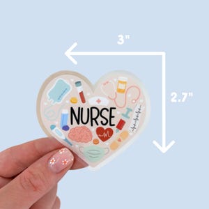 Heart of Nursing Sticker, Nurse Supplies Sticker, Nurse Sticker, Nurse Profession Sticker, Passion for Nursing Sticker, Clear Nurse Sticker image 3
