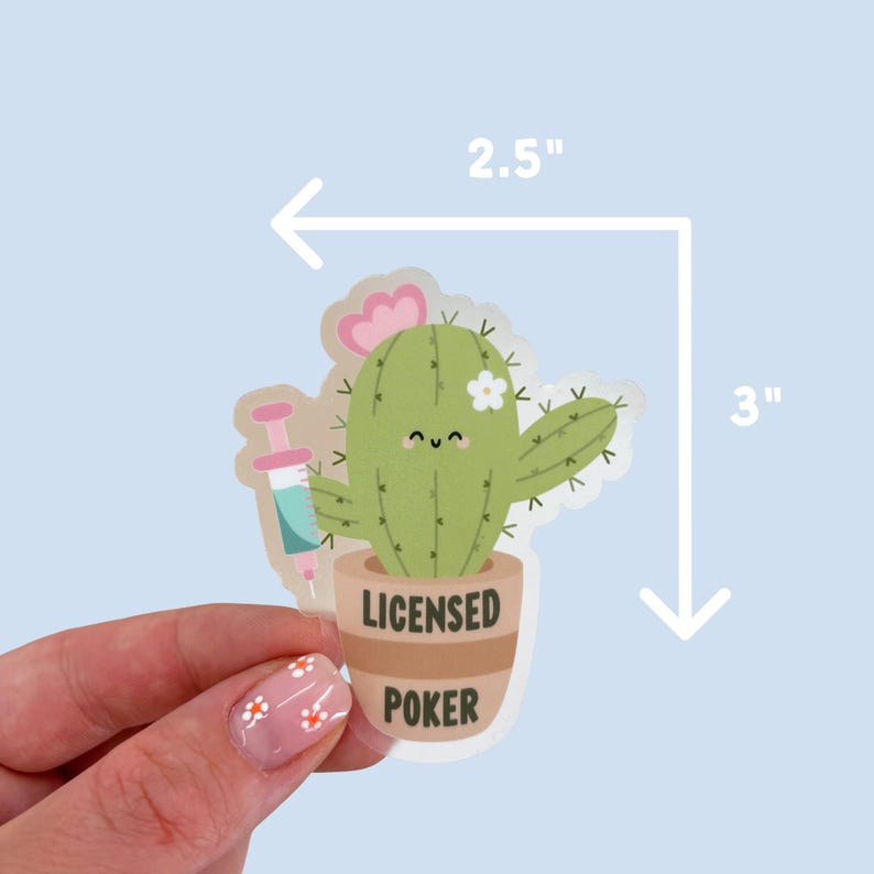 Cactus Healthcare Sticker, Licensed Poker Sticker, IV Nurse Sticker, Lab Tech Sticker, Injection Nurse Sticker, Funny Nurse Sticker image 3