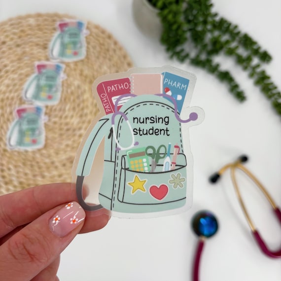 Nursing Student Backpack Sticker, Nursing Student Supplies, Future Nurse Sticker, Cute Nursing School Sticker, Waterproof Sticker