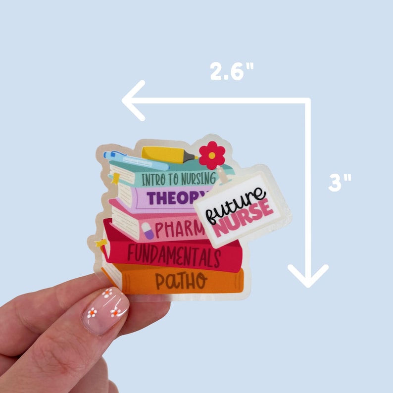 Future Nurse Sticker, Nursing Textbooks Sticker, Nursing Student Sticker, Introduction to Nursing Textbooks, Nursing School Supplies Sticker image 3