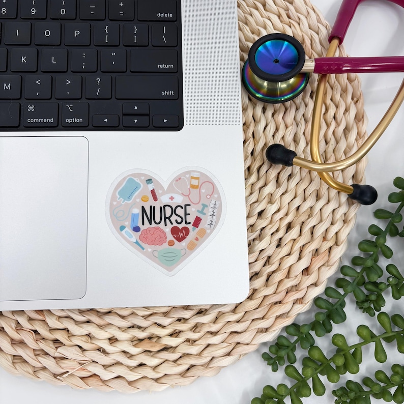 Heart of Nursing Sticker, Nurse Supplies Sticker, Nurse Sticker, Nurse Profession Sticker, Passion for Nursing Sticker, Clear Nurse Sticker image 2