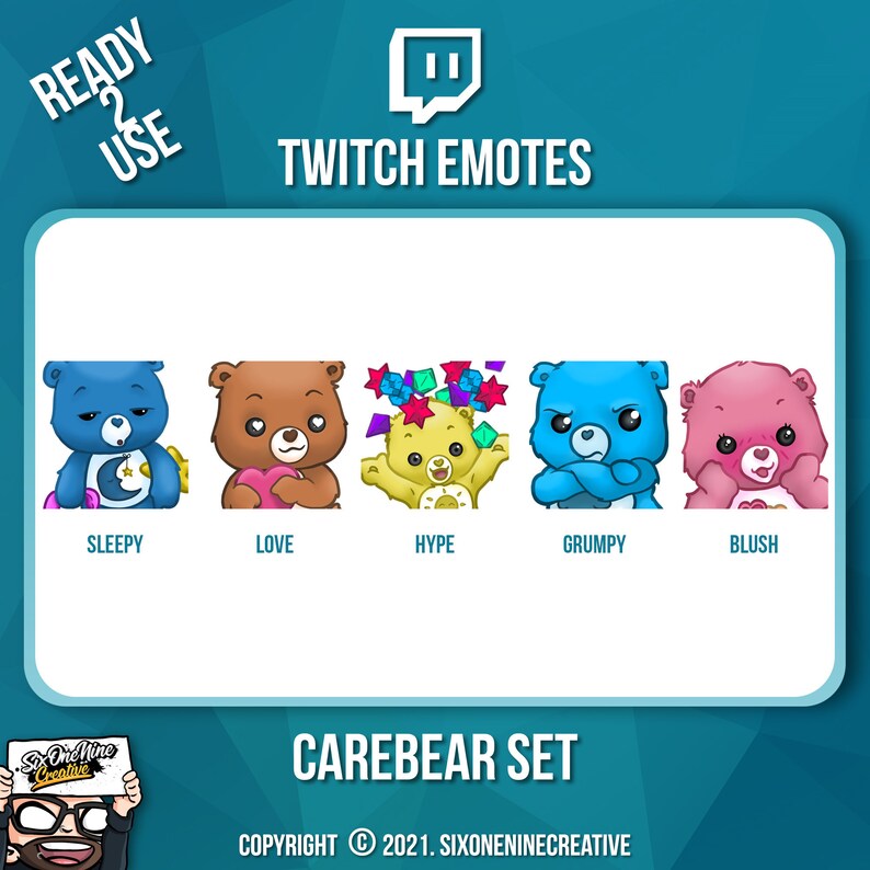 Twitch Emotes // Cute Care Bear Emotes for Streamers! - Etsy
