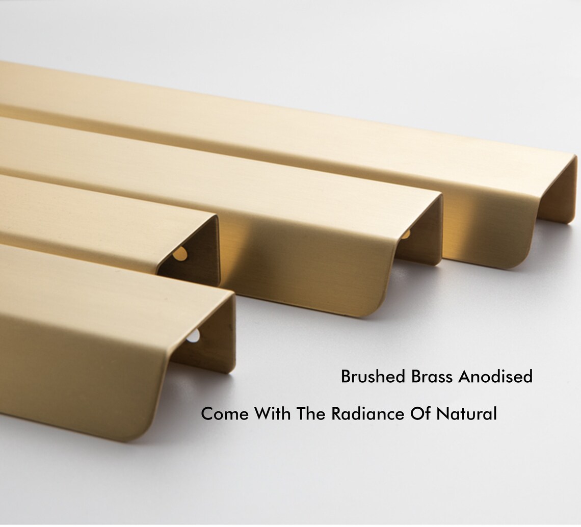 Brushed Brass Copper Handles Kitchen Drawer Cupboard Etsy