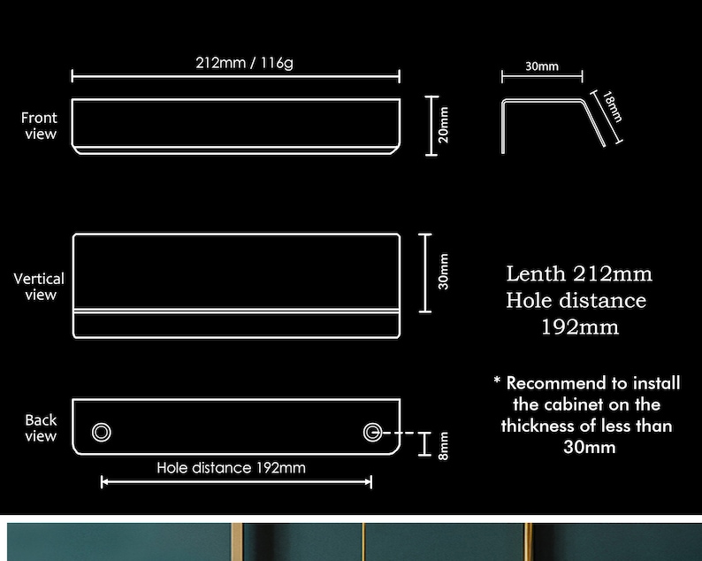 Store Clearance Brushed Brass Copper Handles Kitchen Drawer