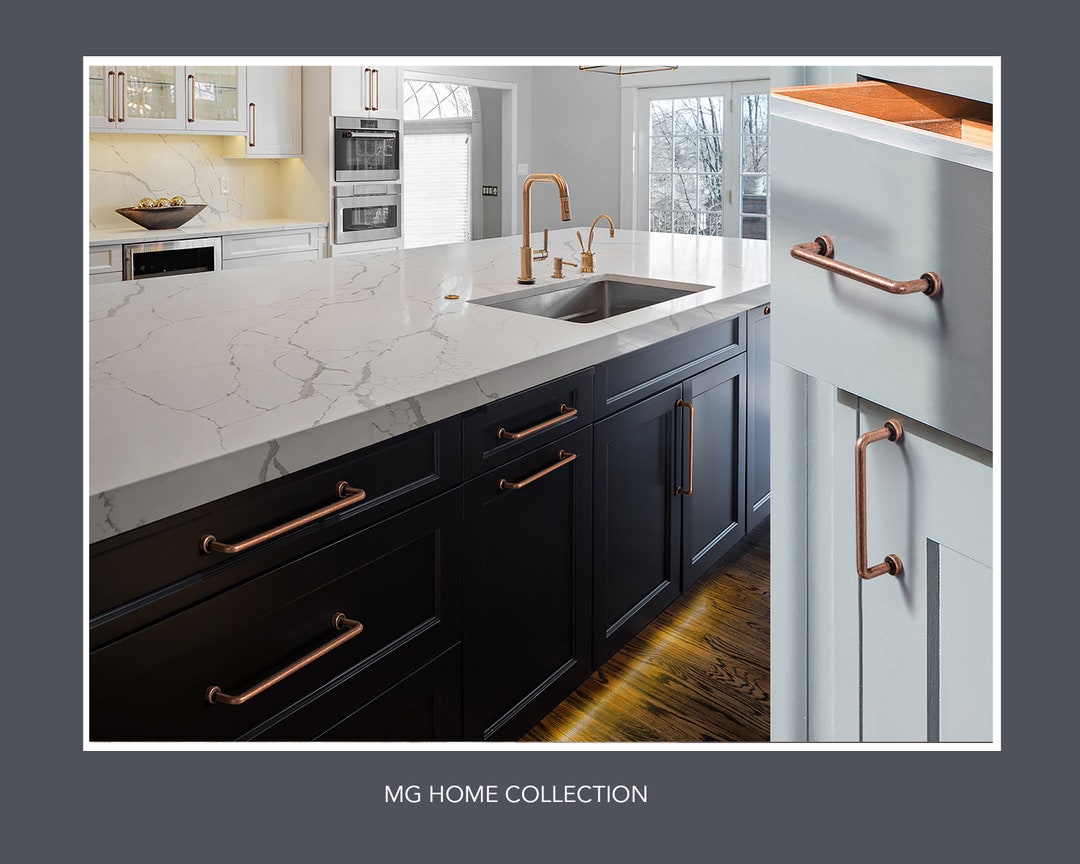 Country Style Retro Copper Kitchen Handles Rustic Style Copper