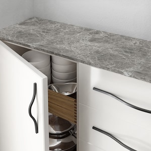 Modern Matte Black Cabinet Handles Kitchen Drawer Cupboard Pull Black Knobs Hole Distance 160/192mm 288/320mm