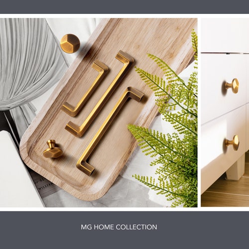 Brushed Bronze Handles Kitchen Drawer Cupboard Pull Etsy