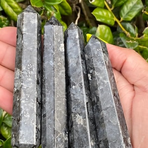 Larvikite Tower | Black Labradorite Tower | Crystal Point