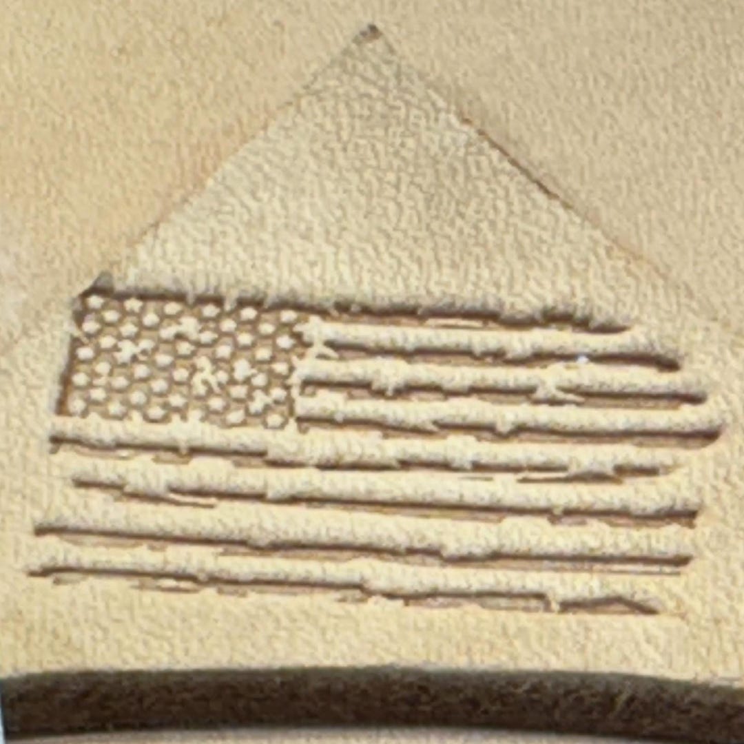 US Flag USA Distressed Leather Emboss Stamp (acrylic) - Etsy