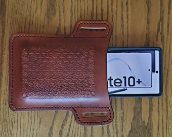 Hand-Stitched Leather Phone Holster - Hand Stamped