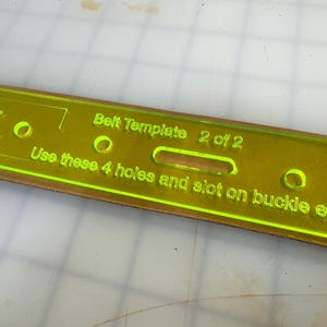 Belt Making template for leather - Acrylic