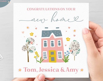 Personalised New Home Card, Congratulations On Your New Home, New House Card For Couple, Friends, Son, Daughter, Grandson, Granddaughter