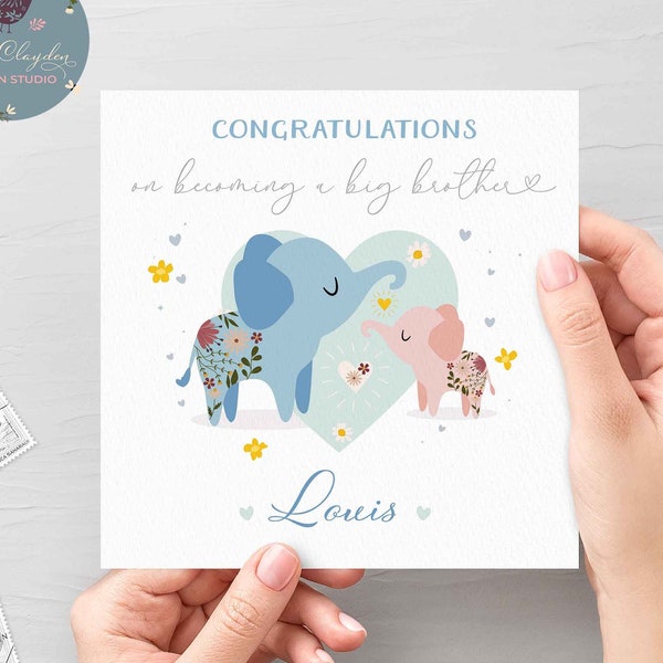 Personalised Big Brother Card, Brand New Brother Card, Congratulations Big Brother Card to New Baby Brother Or Sister